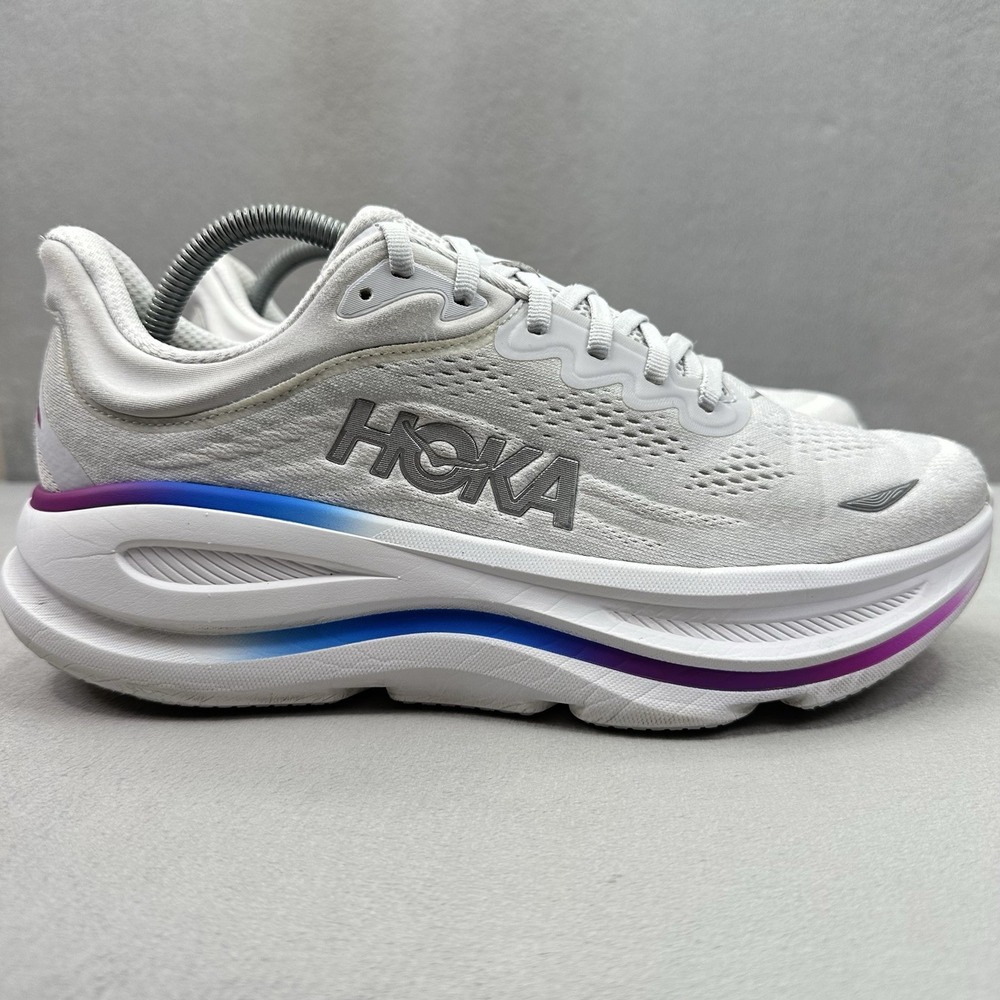 Womens Size 10.5 (D) Hoka One One Bondi 9 WIDE Shoes Cosmic Grey Running Sneaker